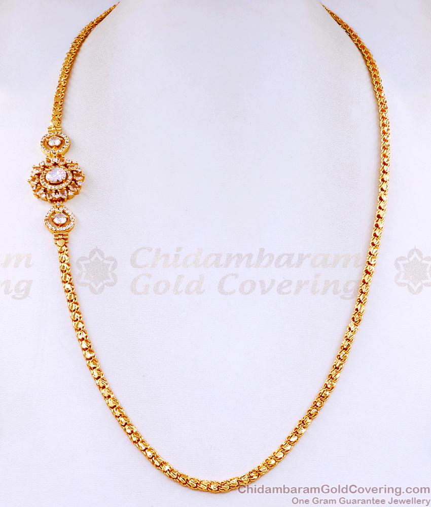 Attractive White Stone Mugappu Thali Chain Designs MCH1580