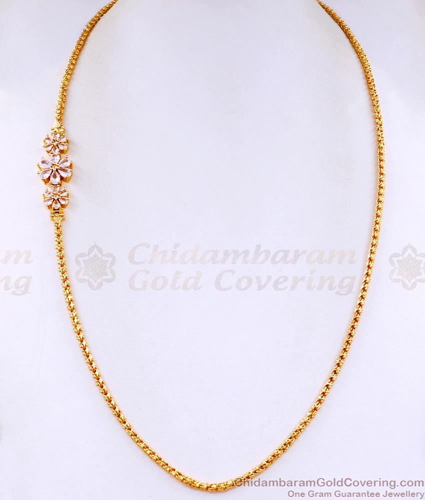 Stylish Gold Plated Thali Chain Diamond Mugappu Design MCH1581