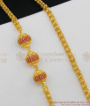 Attractive Ruby Stone Glorious Gold Tone Mugappu Thali Saradu For Married Womens MCH326