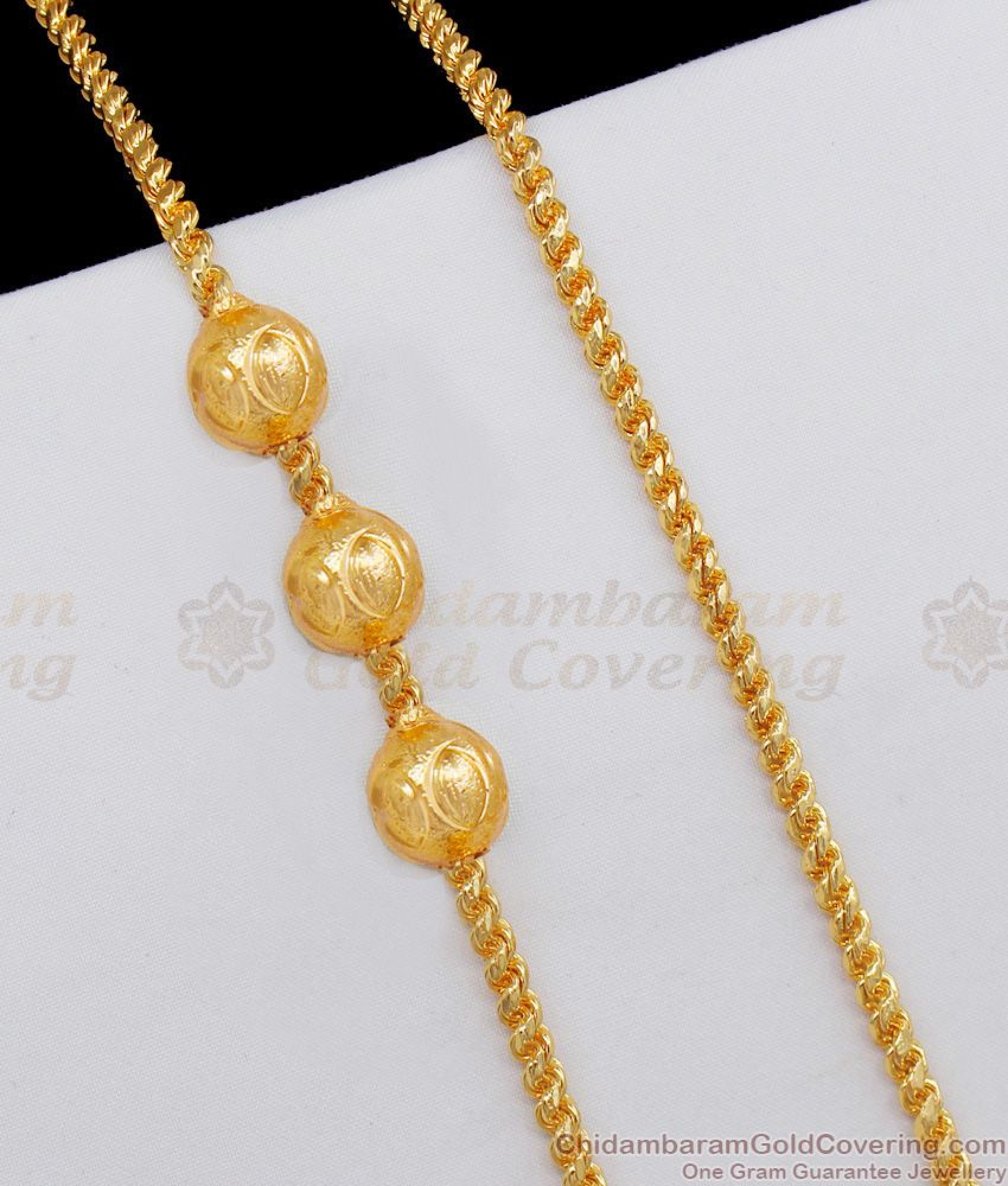 Gold Plated Regular Wear Plain Ball Mugappu Thali Kodi Collections Mch653 8768