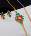 Big AD stone Mugappu with Earrings Daily Wear Thali Saradu Chain MCH659