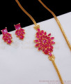 Full Ruby stone Mugappu with Earrings Daily Wear Thali Saradu Chain MCH660