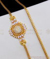 Full White Circle Mugappu AD Stone Side Pendant Thali Saradu Chain MCH673