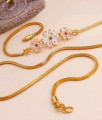 Latest Flower Design Gold Mugappu Chain Designs With Stones MCH1302