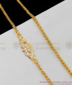 Single Line Full White Stone Gold Impon Side Pendant Thali Chain Designs MCH442