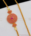 Majestic Full Ruby Stone Mugappu Thali Kodi Side MopuCollections MCH692