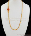 Latest Gold Plated Ruby Stone Daily Wear Mopu Chain Designs Online MCH693