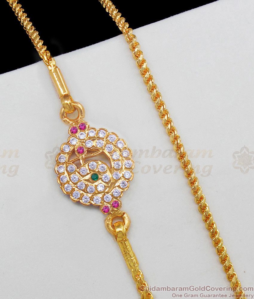 Attractive Peacock Design Single Line Side Pendant Chain MCH745