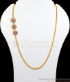 Original Impon Three Flower Ruby White Stone Mugappu Gold Chain MCH920