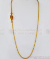 Flourish Flower Design Ruby Stone Gold Side Pendant Chain MCH937