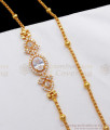 30 Inches Long Trendy Design Oval Shape White Gold Mugappu Thali Chain MCH941-LG