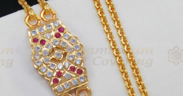 Rettai vadam gold chain on sale designs