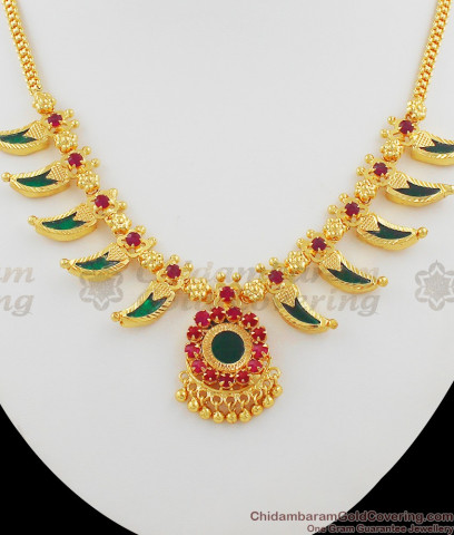 Inspiring Real Gold Traditional Dollar Chain Bridal Wear Necklace ...