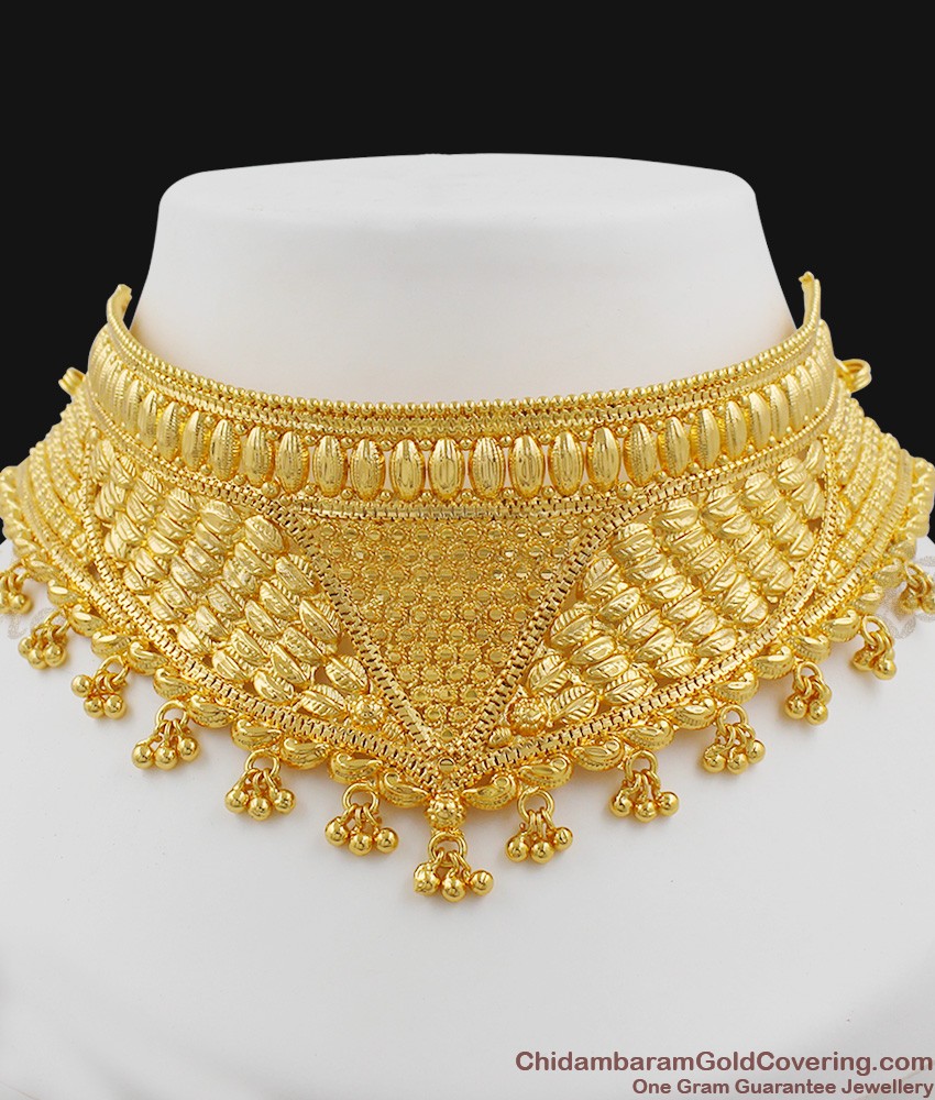 Bridal Choker Set Gold Necklace Design 