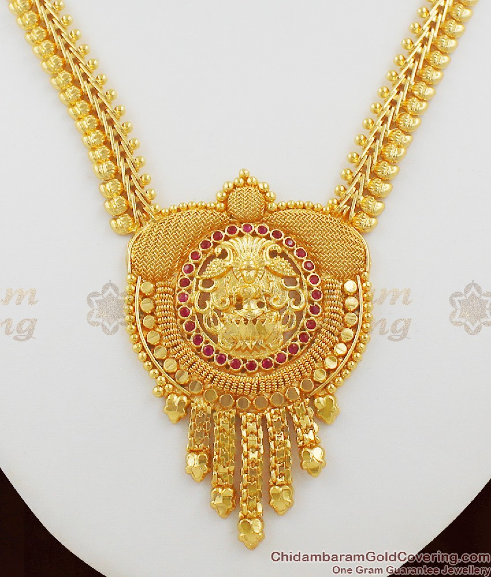 Grand Lakshmi Ruby Stone Dollar Necklace Design Shop Online NCKN1049