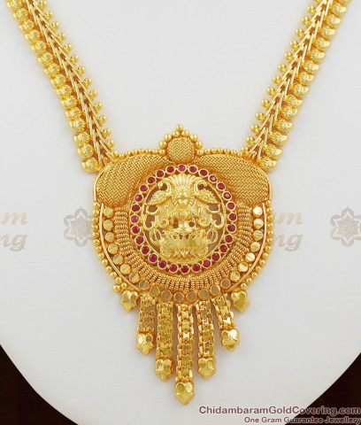 Fancy Ruby Design One Gram Gold Necklace For Party Wear NCKN2301