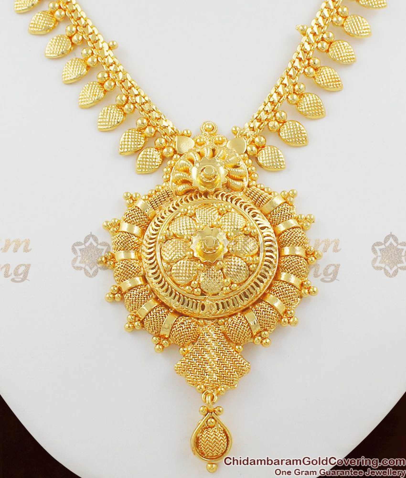 Inspiring Real Gold Traditional Dollar Chain Bridal Wear Necklace ...