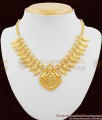 South Indian Kerala Mullai Arumbu Leaf Design Gold Necklace Short Chain NCKN1066