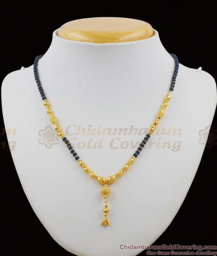 neck chain with black beads