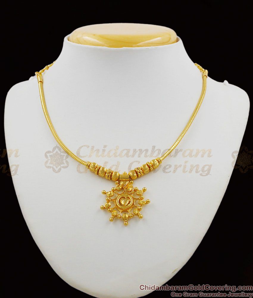 Plain Gold Inspired Heart Design Necklace Imitation Jewelry Valetines NCKN1186