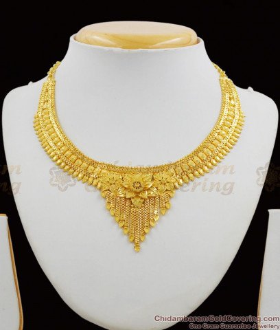 Dazzling Kerala Elakkathali Choker Necklace Bridal Design NCKN1076