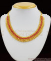 Mango Pattern Full Ruby Stone Gold Plated Close Necklace Collections NCKN1243