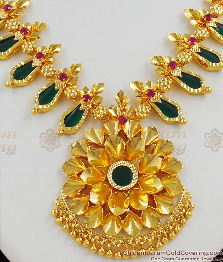 Nagapadam Palakka Adjustable Length Gold Necklace Kerala Design Bridal Wear Jewellery NCKN1260