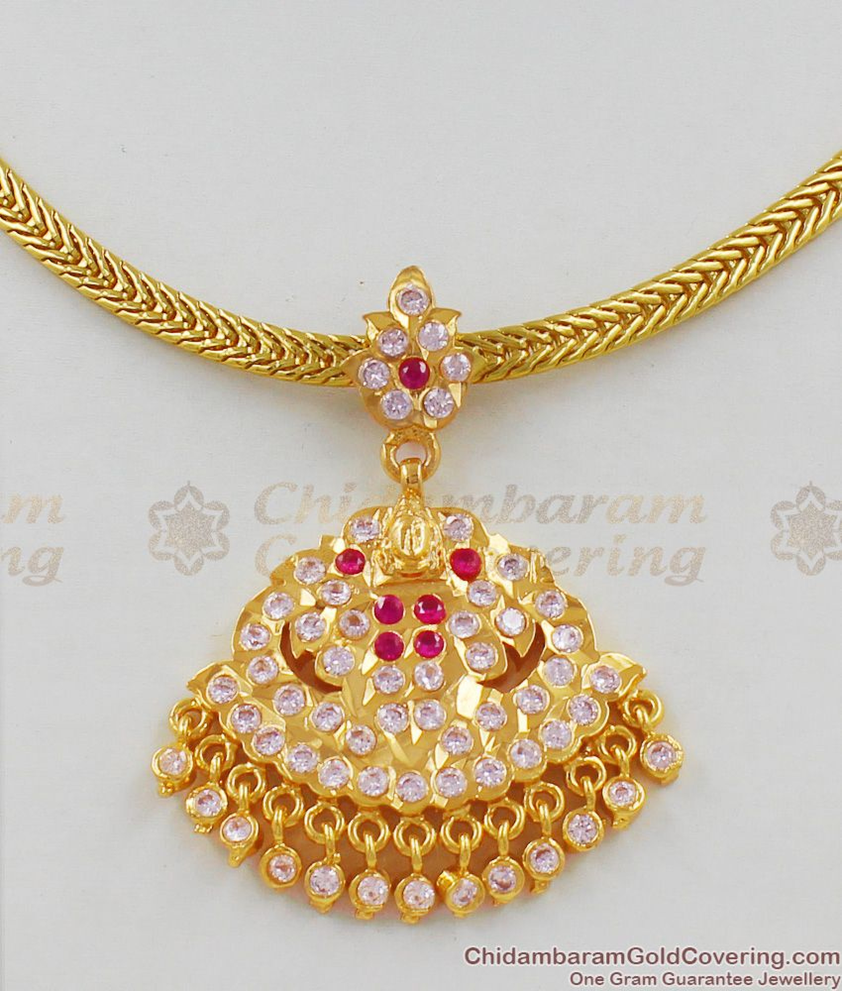 Trendy Gold Lakshmi Design Impon Multi Color Dollar Chain Pattern ...