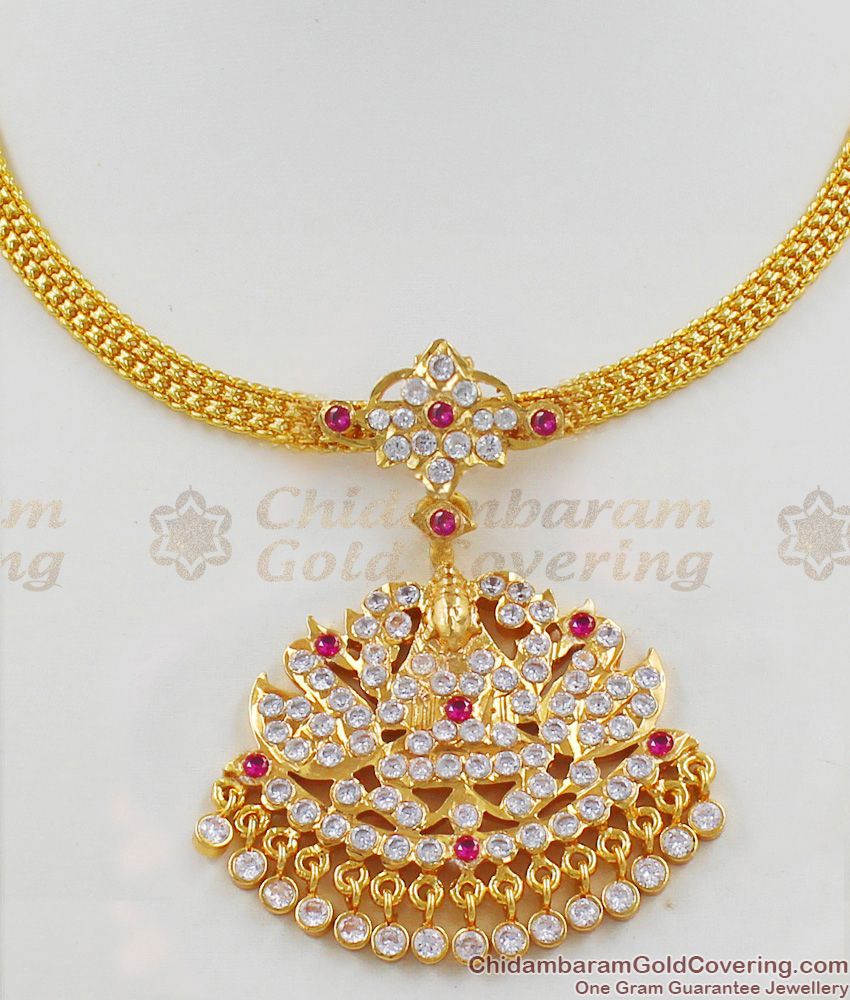 Dollar Chain Pattern Lakshmi Deisgn Impon Gold Imitation Necklace For Womens NCKN1335