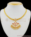 First Quality Lotus Design Impon Gold Necklace Five Metal Jewelry Gati Stones NCKN1438