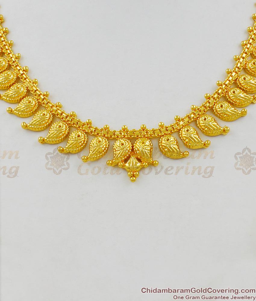 One Gram Gold Traditional Mango Necklace for Marriage Functions NCKN1439