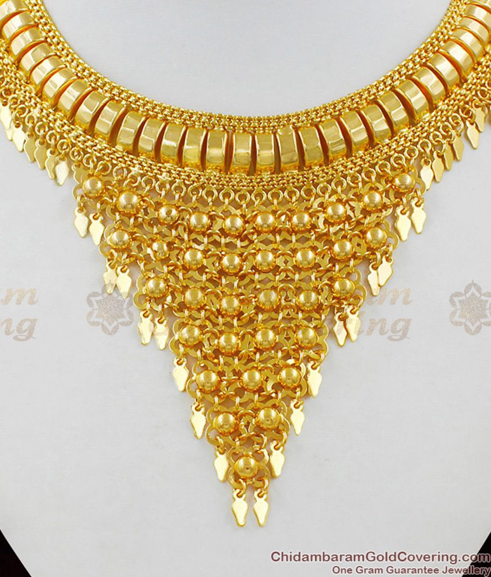 Stunning Bridal Design Gold Plated Kerala Choker Necklace Nckn1470