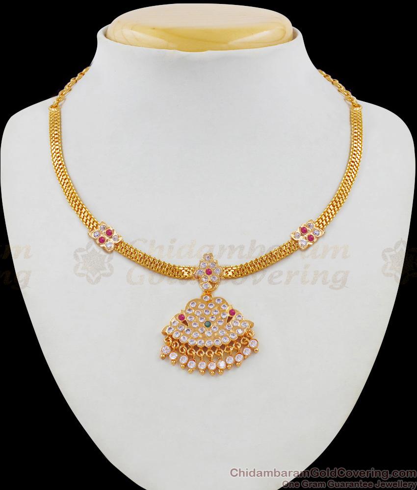 Double Side Mugappu Pattern Impon Attigai Necklace Guarantee Jewelry NCKN1674