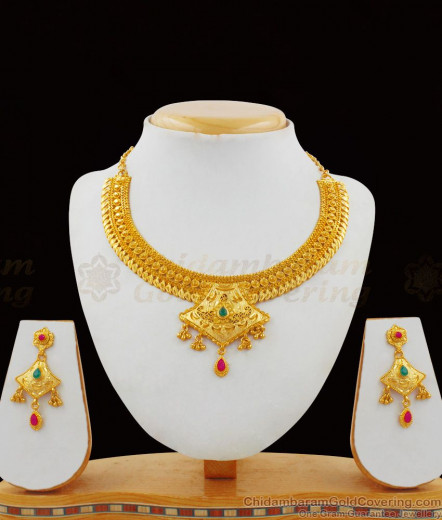 Bridal Choker Set Gold Necklace Design For Marriage Nckn1025