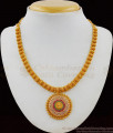 Grand CZ Stone Lakshmi Dollar Type One Gram Gold Traditional  Necklace  NCKN1733