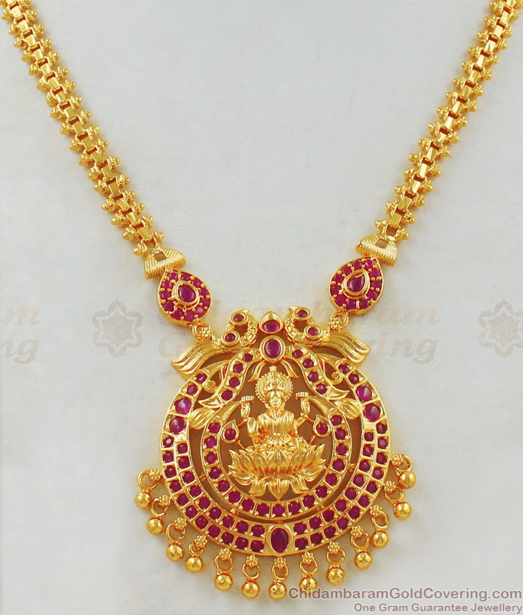 Buy Online Lakshmi Dollar Wedding Gold Necklace Design One Gram Gold ...