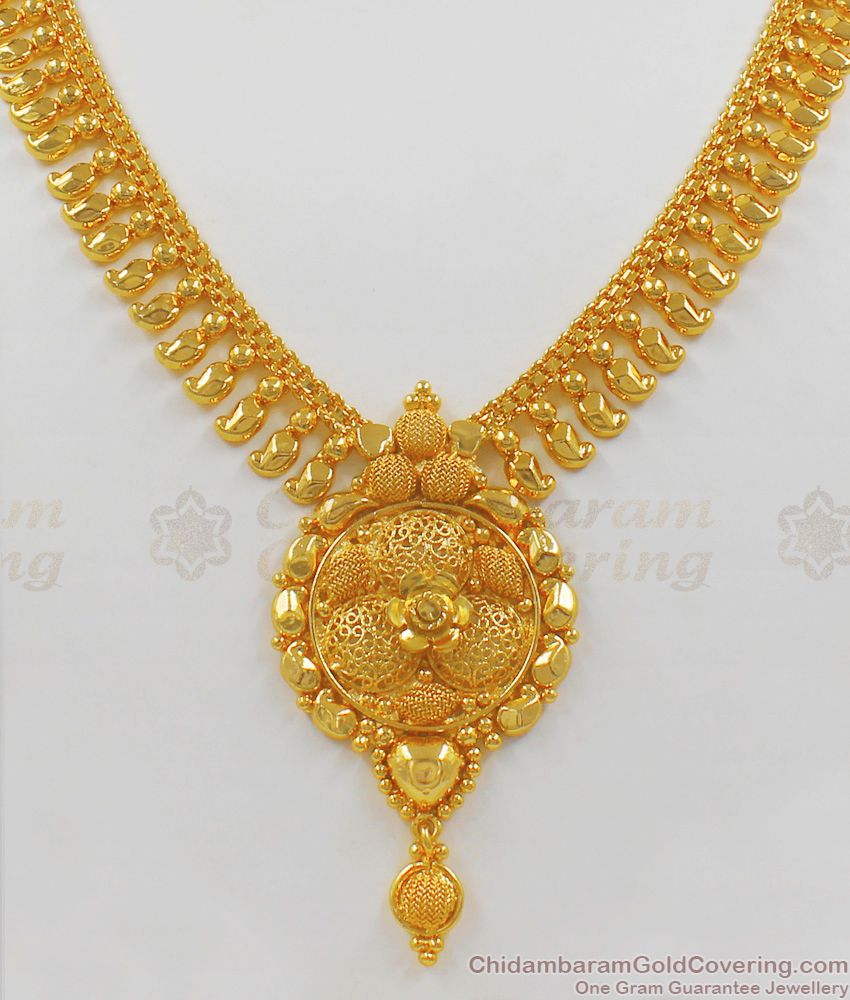 Bridal Mango Arumbu Gold Necklace Design For Women Gold Plated Jewelry Collection NCKN1911