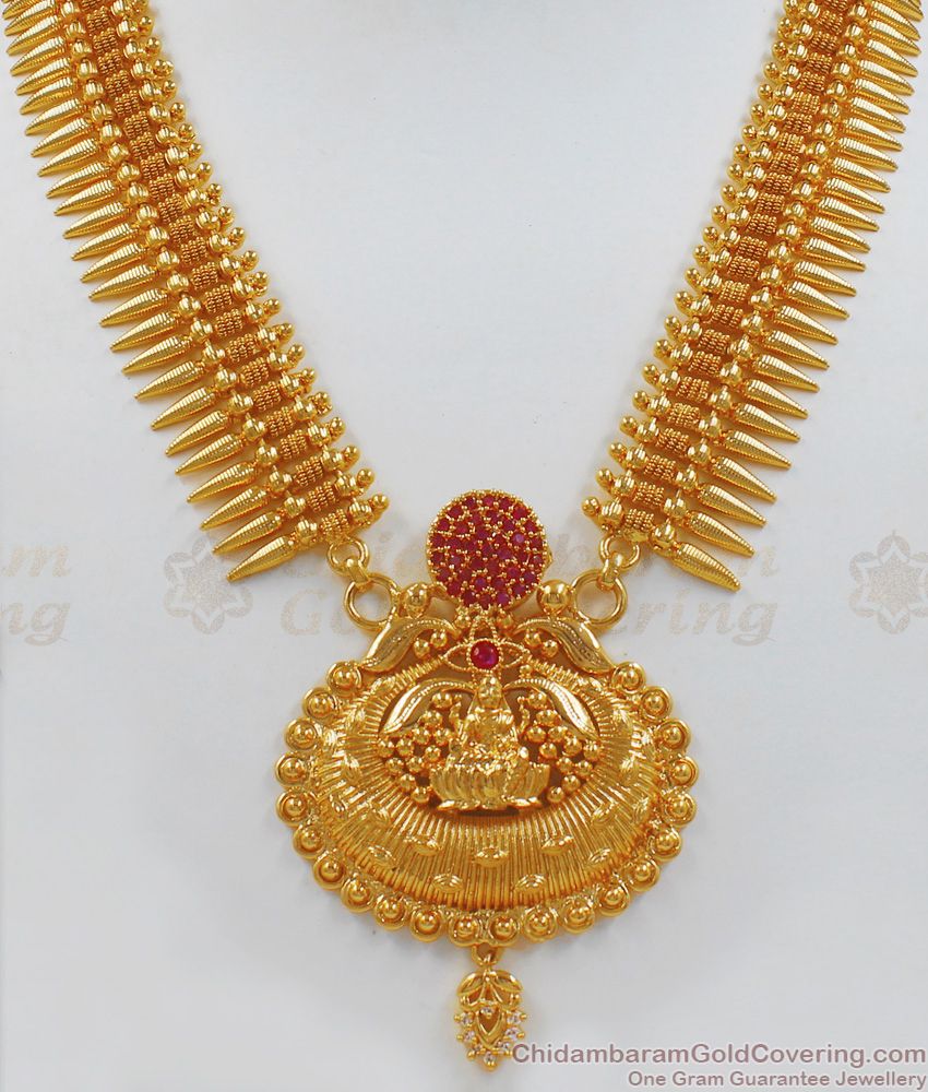 Fast Moving Lakshmi Dollar Gold Necklace With Mullai Poo Design Imitation Jewelry NCKN1937