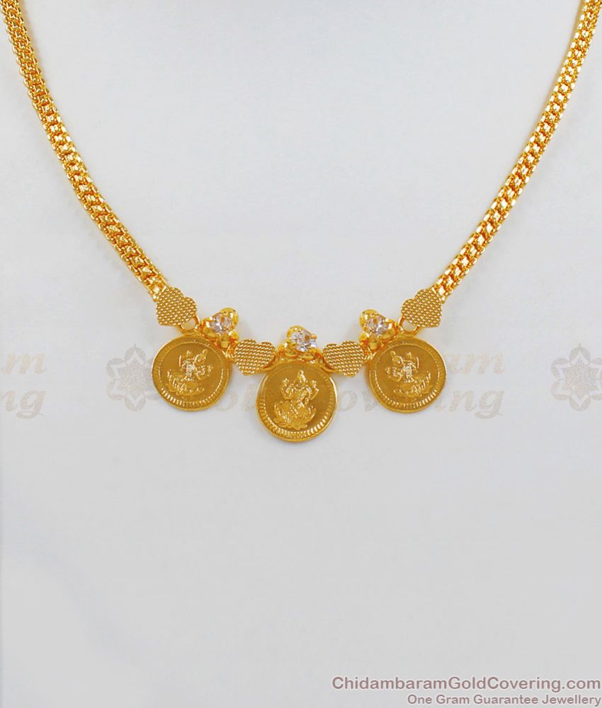  Lakshmi Coin Design Gold Necklace For Traditional Wear NCKN1963