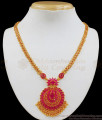 Stunning Full Ruby Stone Gold Necklace For Bridal Wear NCKN1969