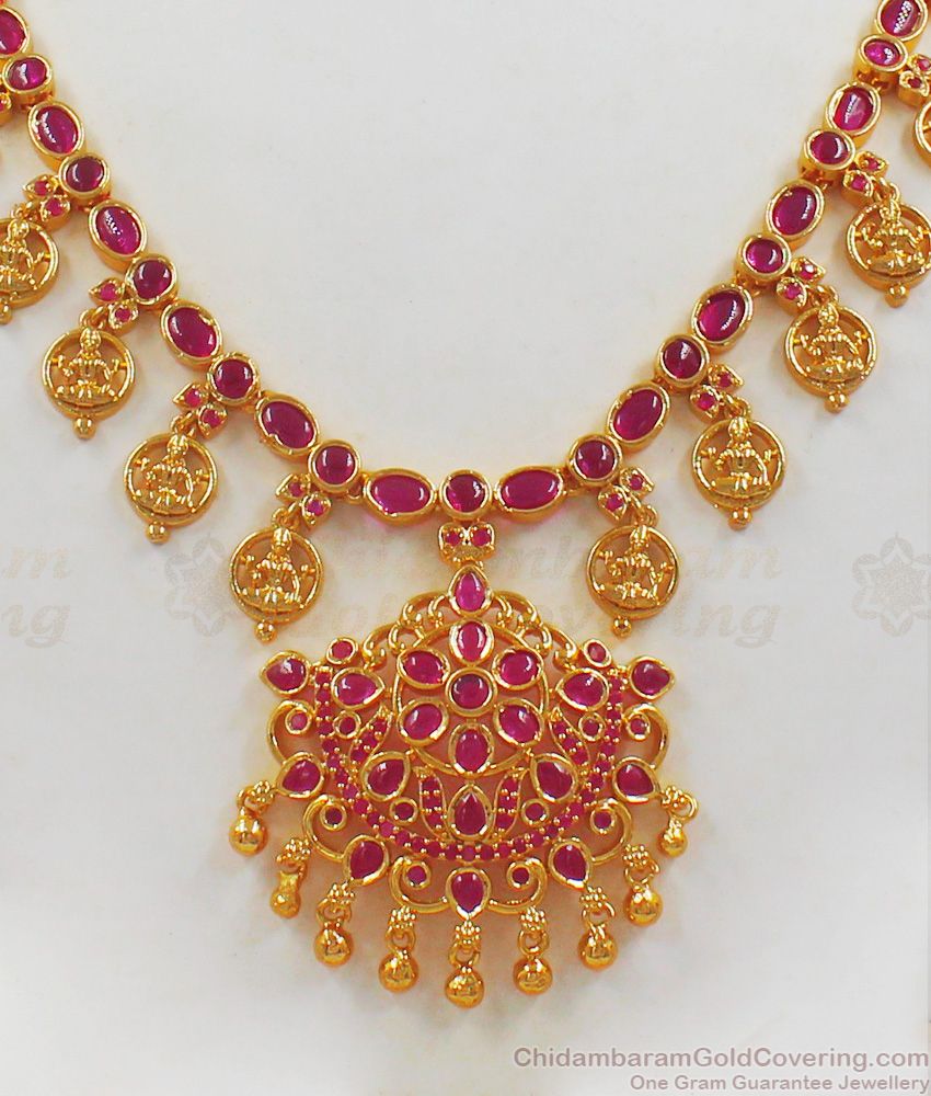 Gorgeous Kemp Stone Gold Necklace Set For Bridal Wear NCKN2013