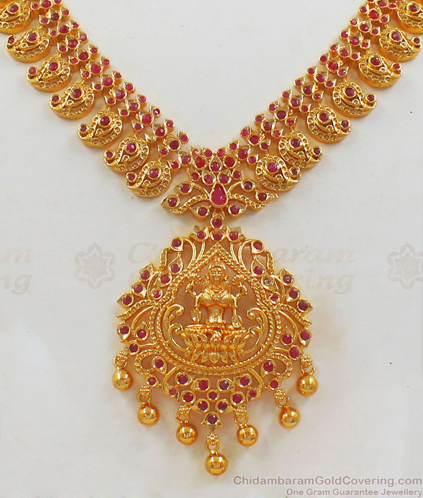 Grand Lakshmi Design Gold Necklace Collections One Gram Gold Jewelry NCKN2017