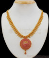 Latest Ruby Stone Premium Gold Necklace With Peacock Design Dollar NCKN2021