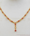 Trendy Ruby White Stone Light Weight Gold Necklace NCKN2024