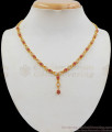 Trendy Ruby White Stone Light Weight Gold Necklace NCKN2024