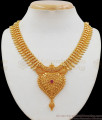 Stylish Ruby Stone One Gram Gold Necklace Collections NCKN2028