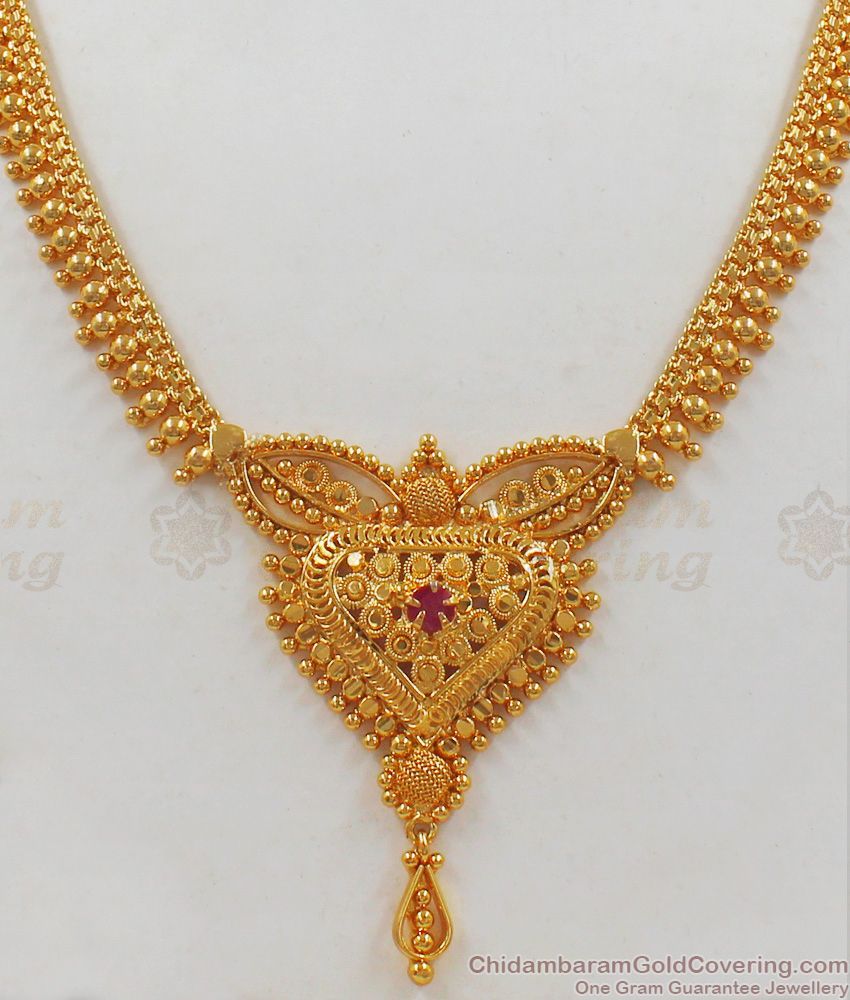 Lovely Hearty Design Type Gold Necklace Jewellery NCKN2031