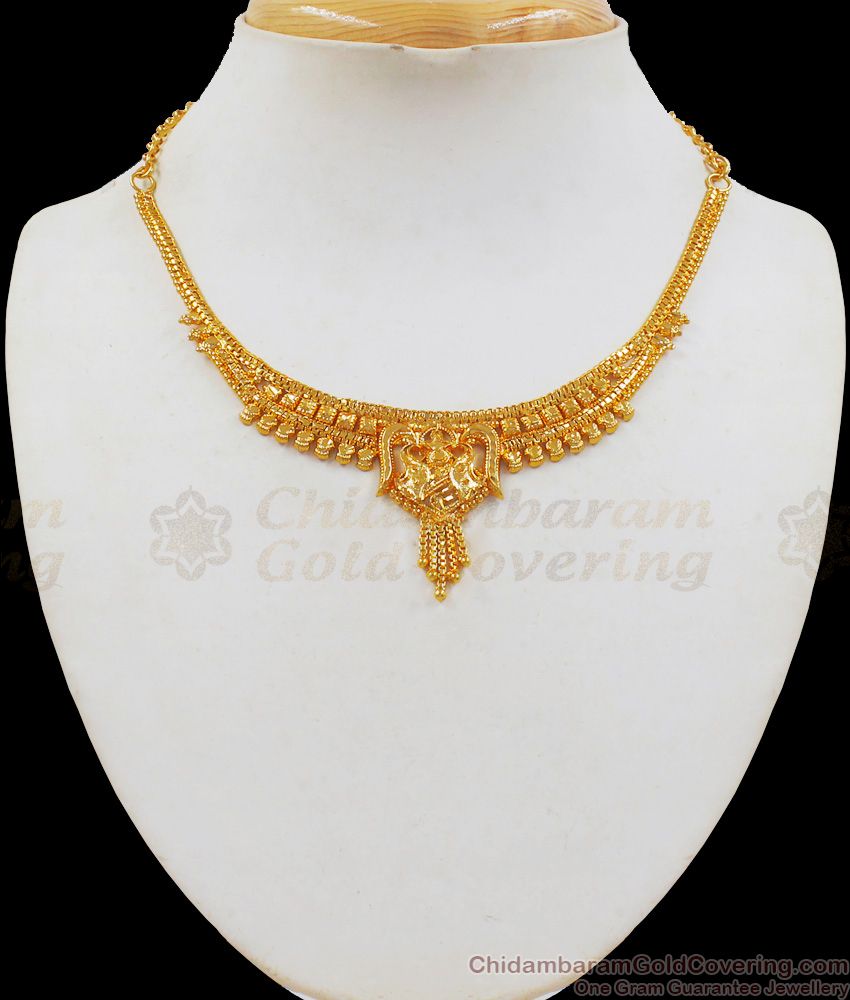 Unique One Gram Gold Design Necklace For Bridal Wear NCKN2109