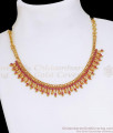 Full Ruby Stone Mullai Gold Plated Necklace Collections Shop Online NCKN2129