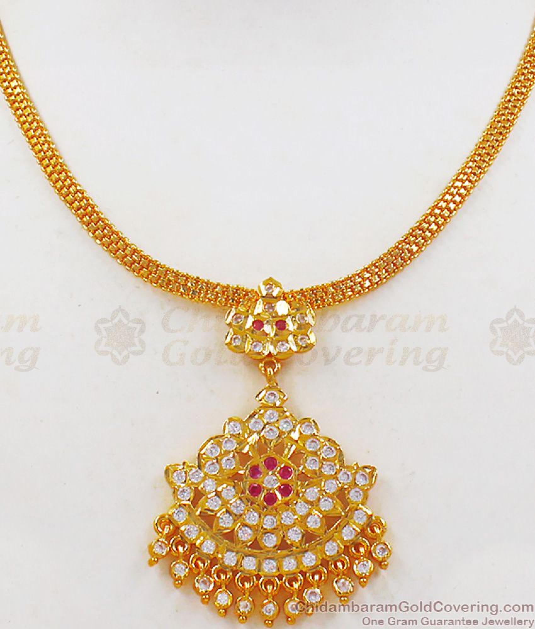 Traditional Impon Choker Type Gold Necklace Designs NCKN2153